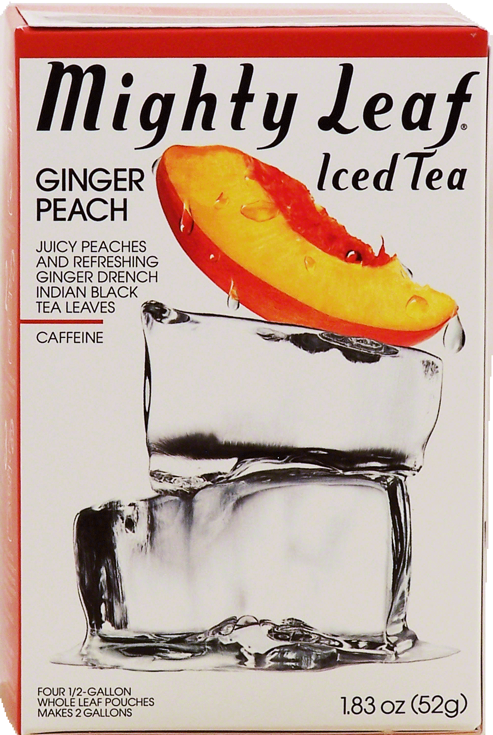 Mighty Leaf Ginger Peach juicy peaches and refreshing ginger drench indian black tea leaves, makes 2 gallons, 4 pouches Full-Size Picture